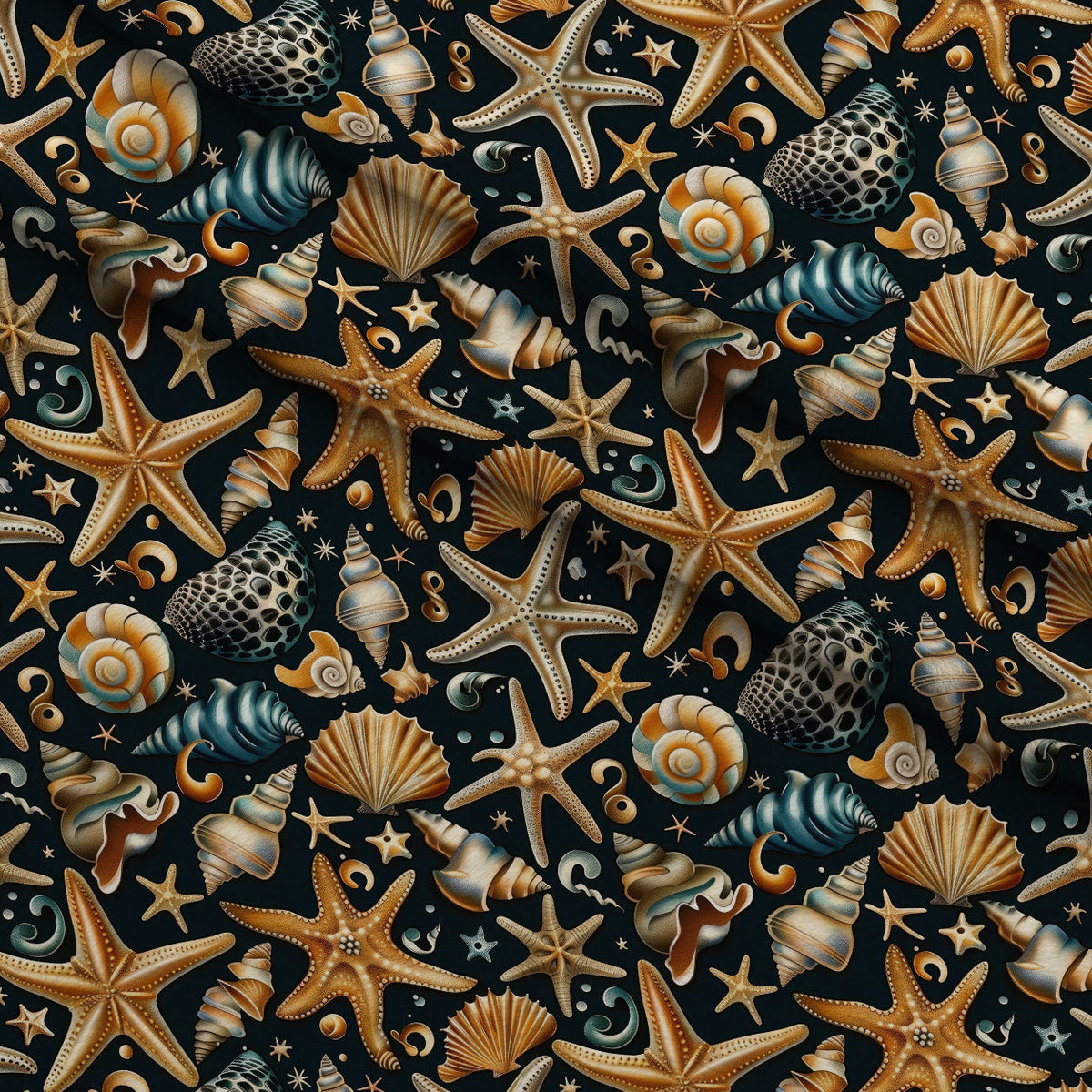 Ocean Jewels Pattern 5 Fleece Fabric — fleece fabric folded close-up preview (mv-fleece-v1:lying)