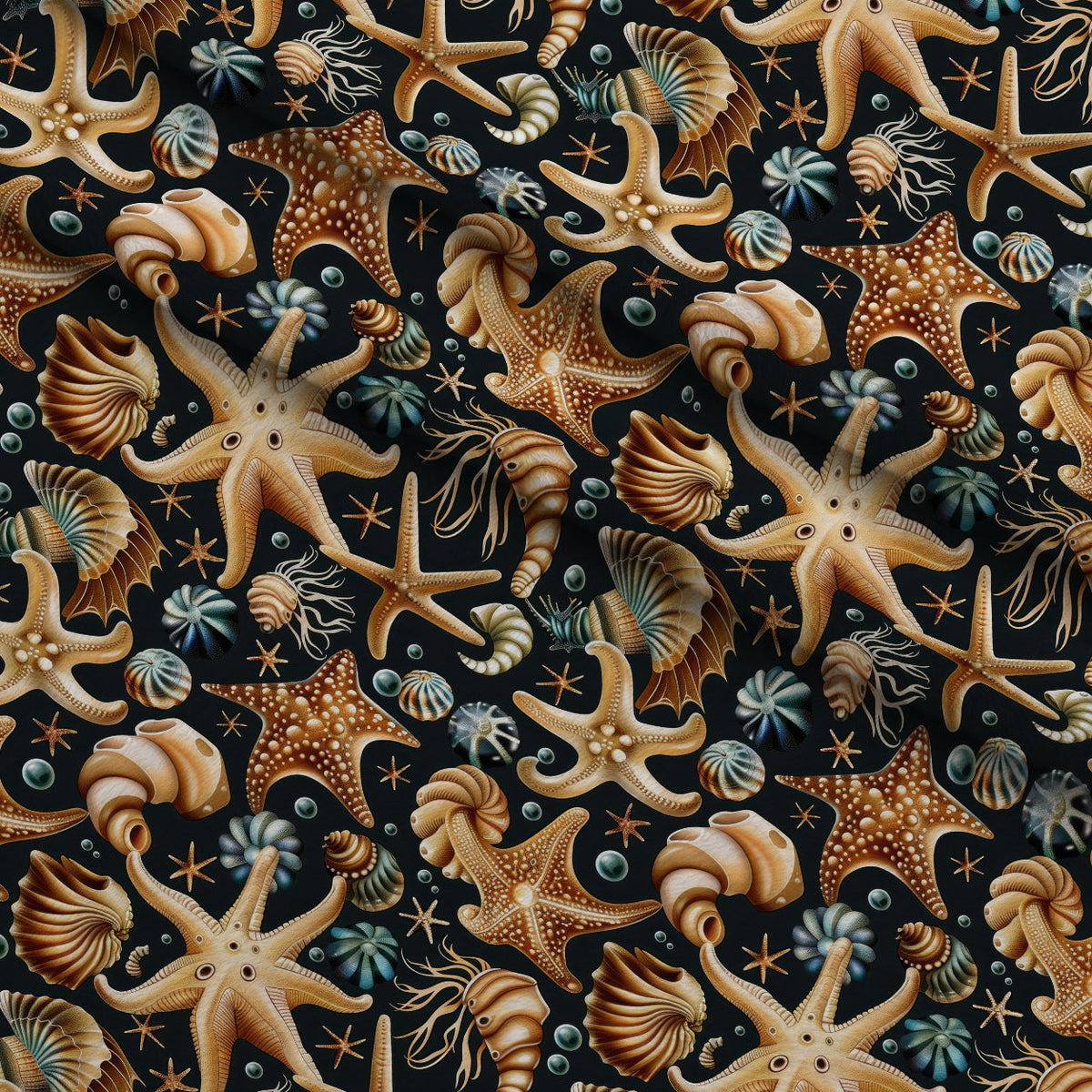 Ocean Jewels Pattern 8 Fleece Fabric — fleece fabric folded close-up preview (mv-fleece-v1:lying)