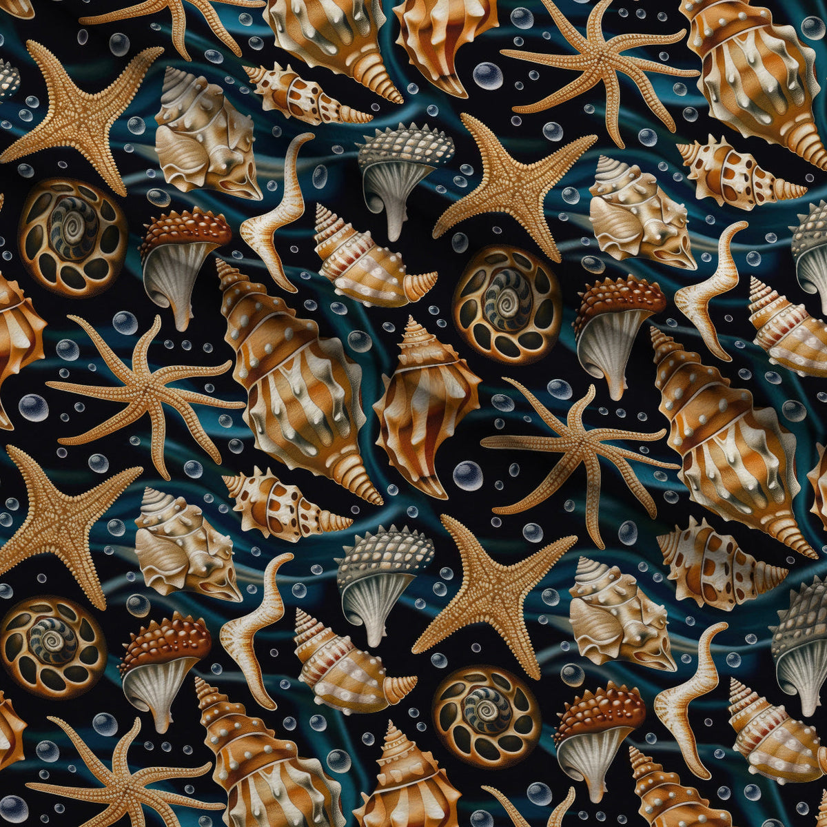 Ocean Jewels Pattern 9 Fleece Fabric — fleece fabric folded close-up preview (mv-fleece-v1:lying)
