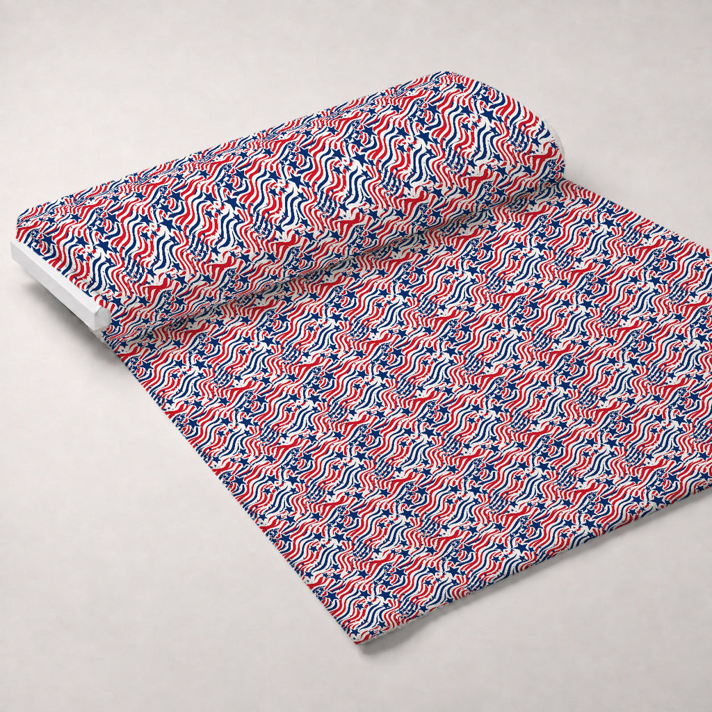 Old Glory Waves Pattern 1 Fleece Fabric — fleece fabric unrolled bolt preview (mv-fleece-v1:bolt)