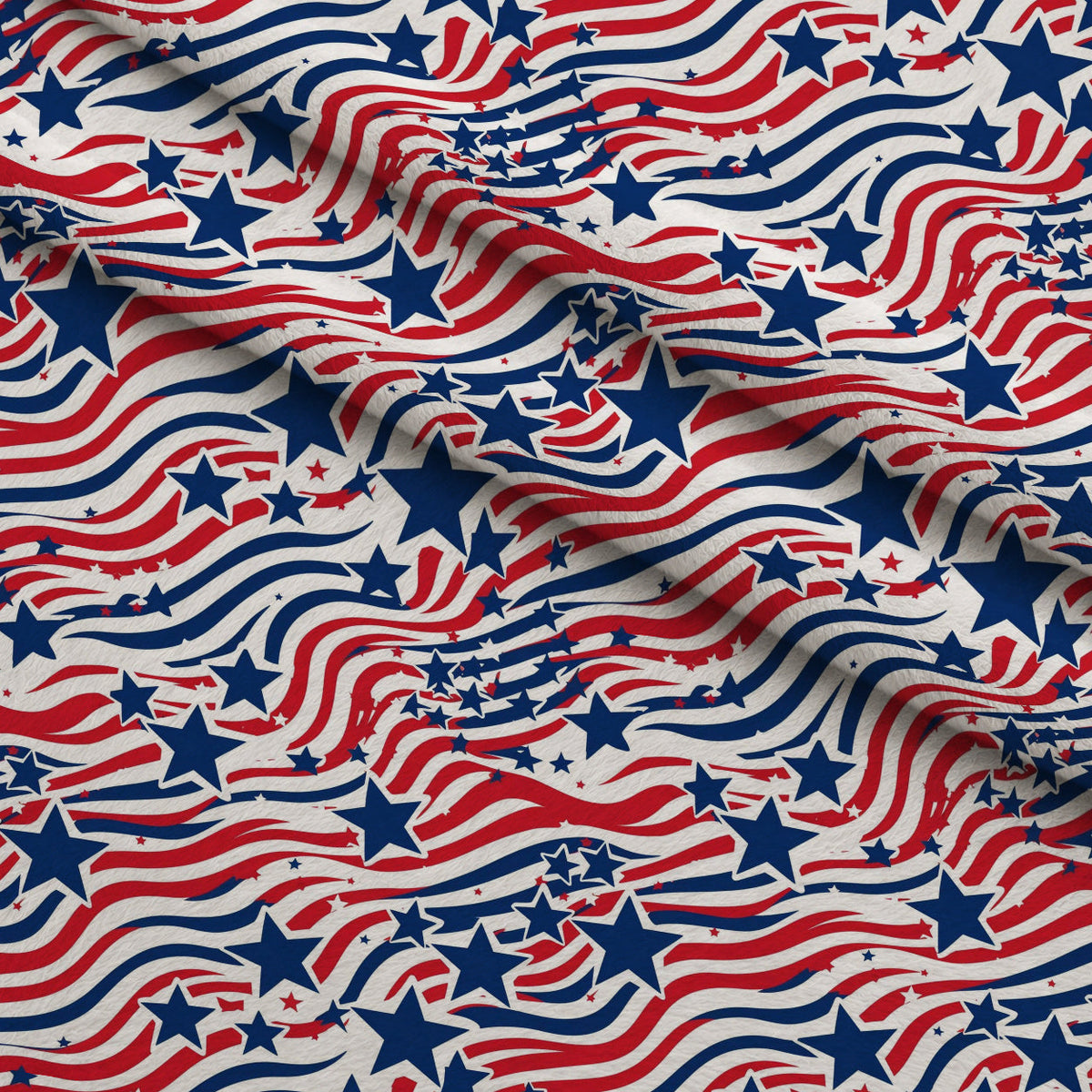 Old Glory Waves Pattern 1 Fleece Fabric — fleece fabric folded close-up preview (mv-fleece-v1:lying)