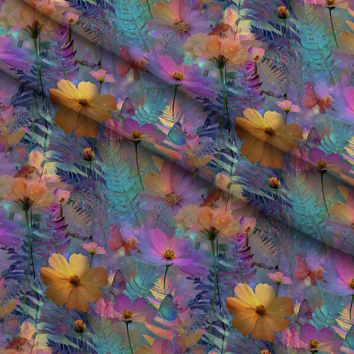 Opal Garden Pattern 12 Fleece Fabric — fleece fabric folded close-up preview (mv-fleece-v1:lying)
