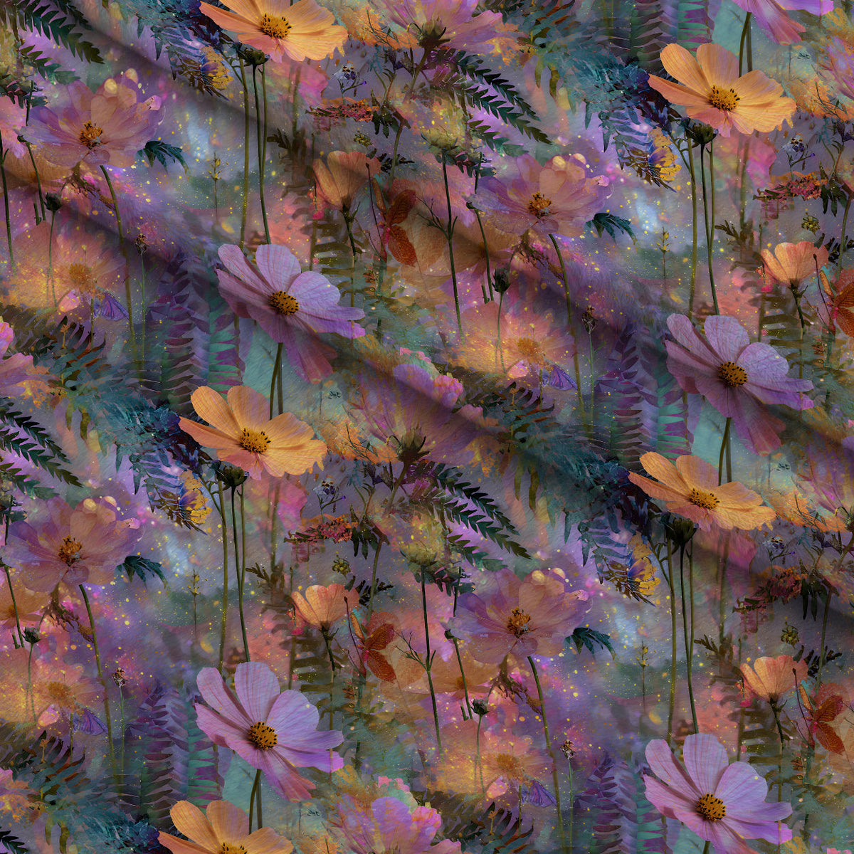 Opal Garden Pattern 9 Fleece Fabric — fleece fabric folded close-up preview (mv-fleece-v1:lying)