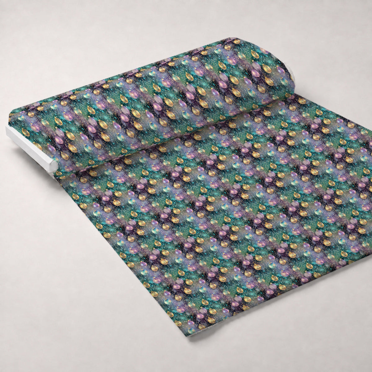 Opalescent Baubles Pattern 1 Fleece Fabric — fleece fabric unrolled bolt preview (mv-fleece-v1:bolt)