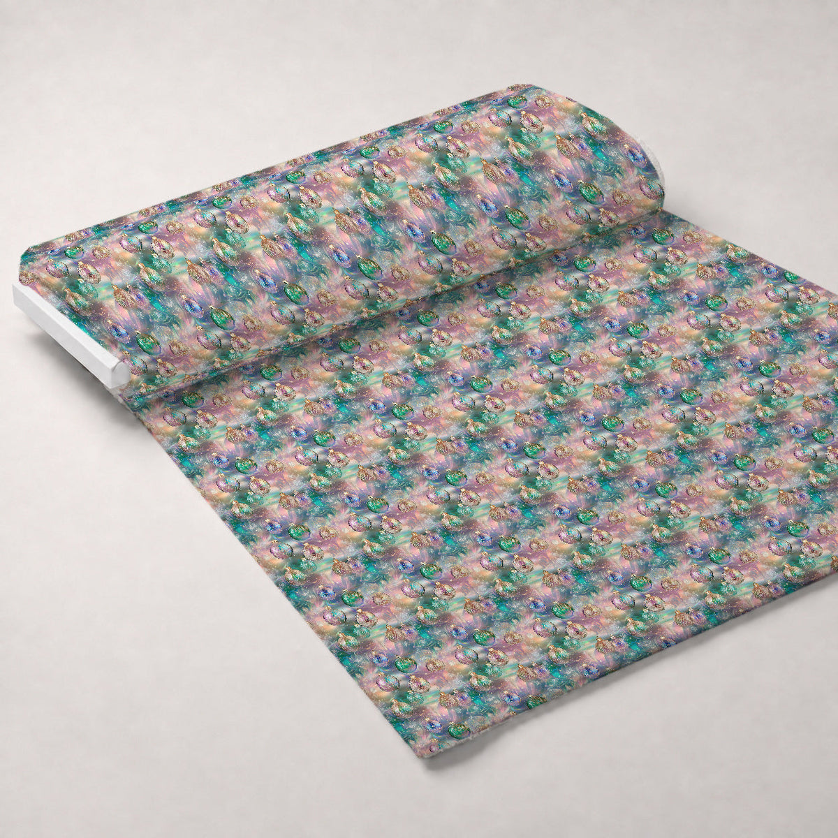 Opalescent Baubles Pattern 12 Fleece Fabric — fleece fabric unrolled bolt preview (mv-fleece-v1:bolt)