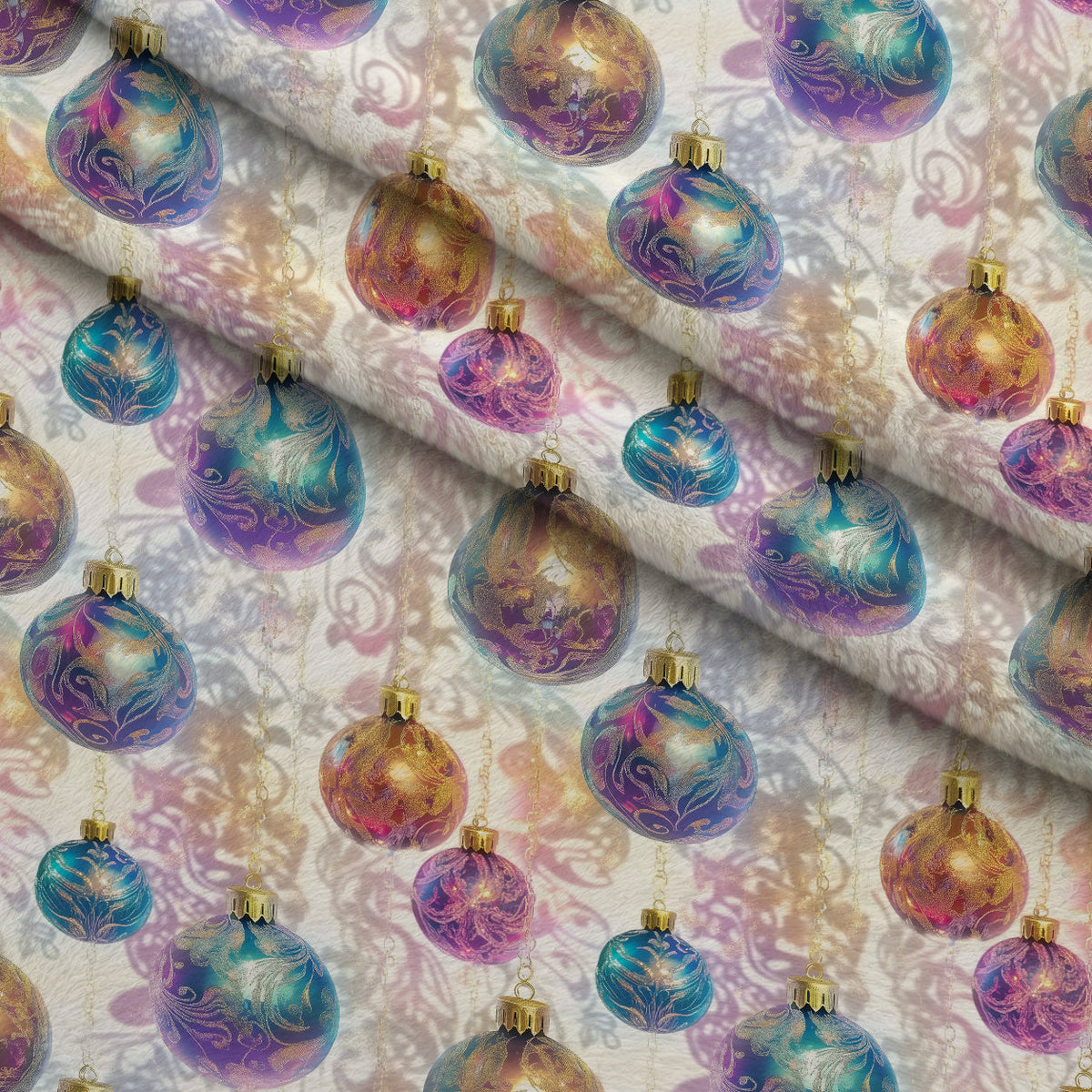 Opalescent Baubles Pattern 17 Fleece Fabric — fleece fabric folded close-up preview (mv-fleece-v1:lying)