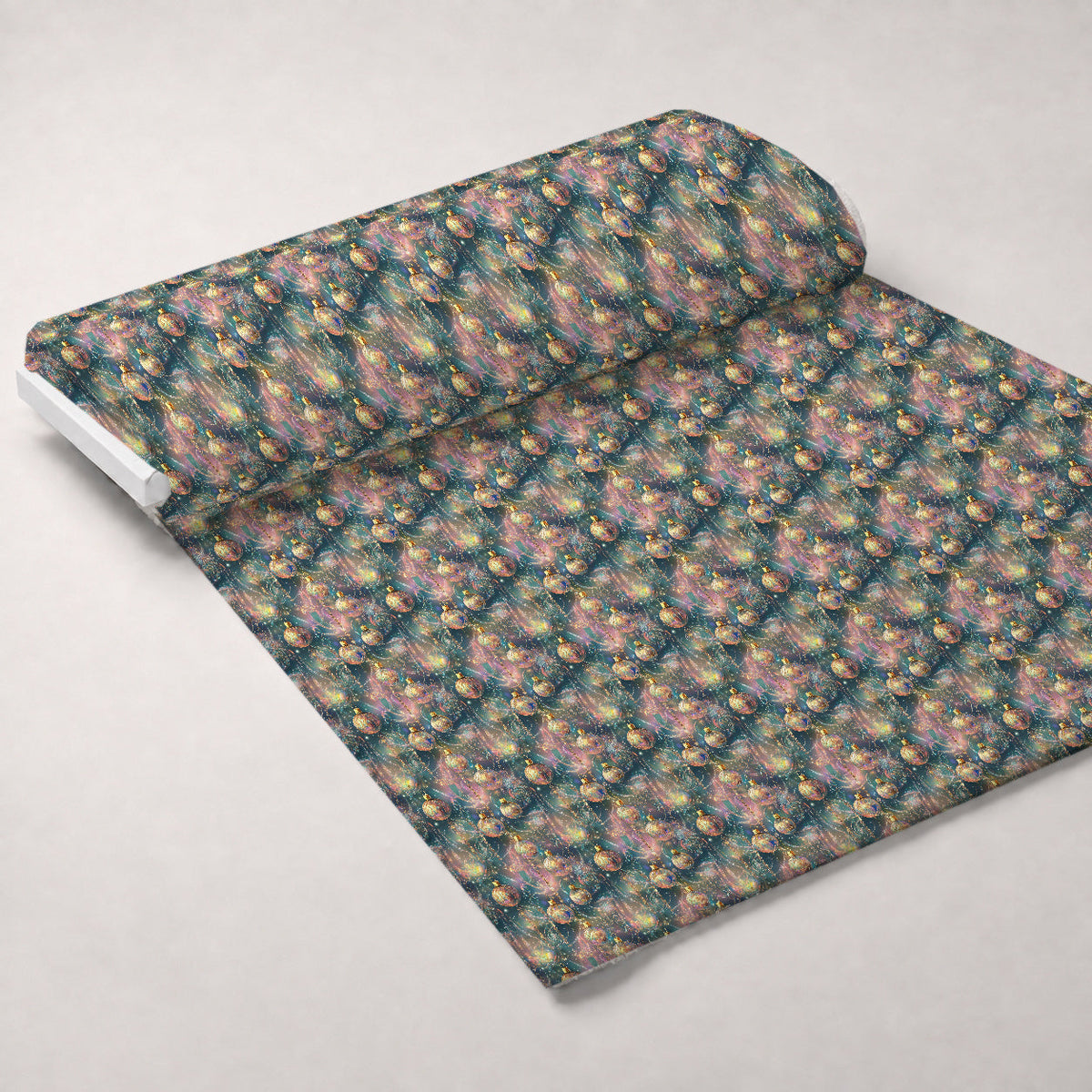 Opalescent Baubles Pattern 3 Fleece Fabric — fleece fabric unrolled bolt preview (mv-fleece-v1:bolt)