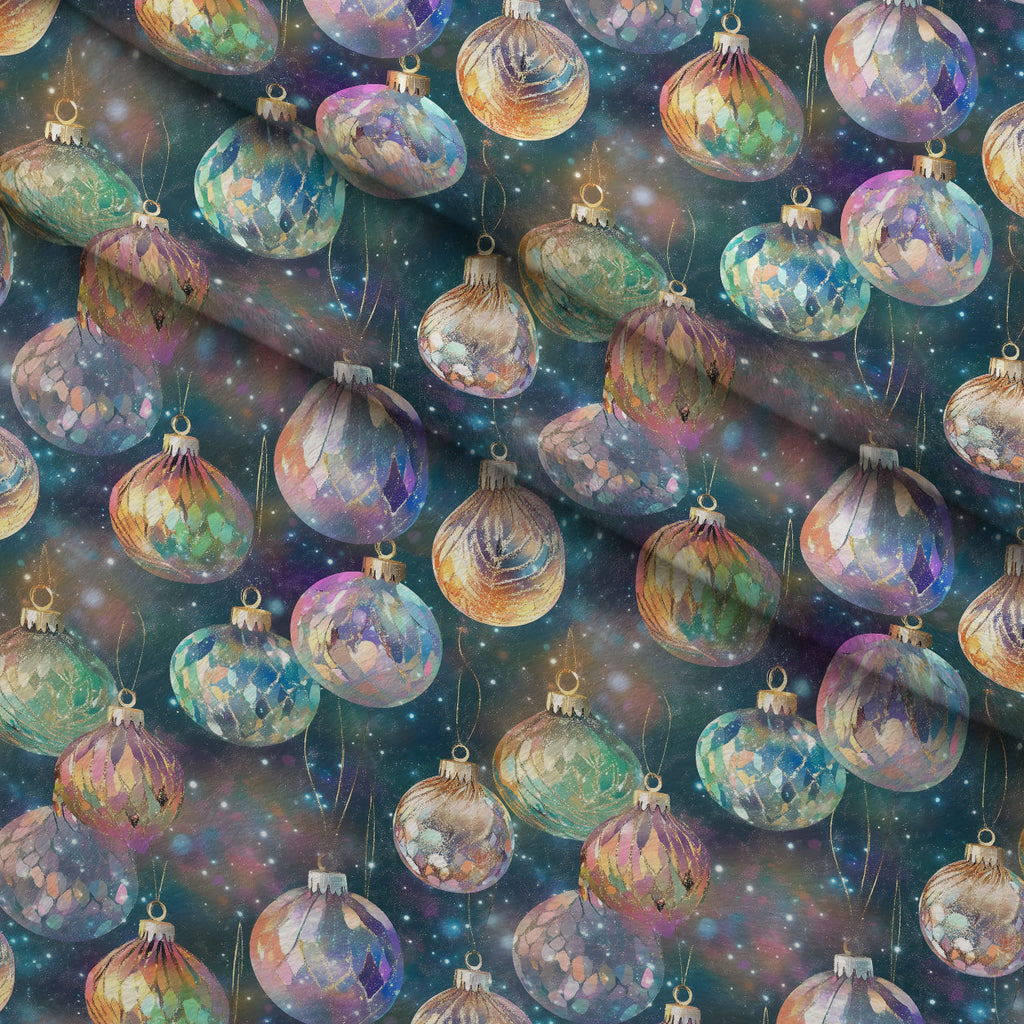 Opalescent Baubles Pattern 5 Fleece Fabric — fleece fabric folded close-up preview (mv-fleece-v1:lying)