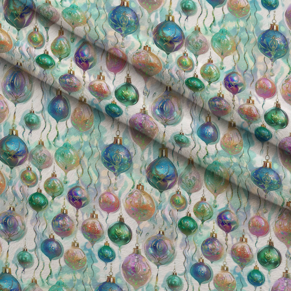 Opalescent Baubles Pattern 6 Fleece Fabric — fleece fabric folded close-up preview (mv-fleece-v1:lying)