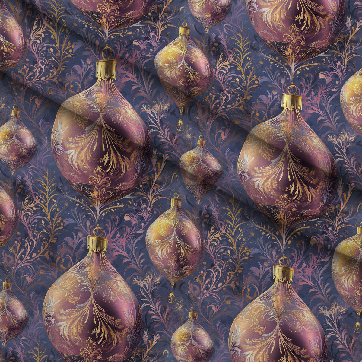 Opalescent Baubles Pattern 8 Fleece Fabric — fleece fabric folded close-up preview (mv-fleece-v1:lying)