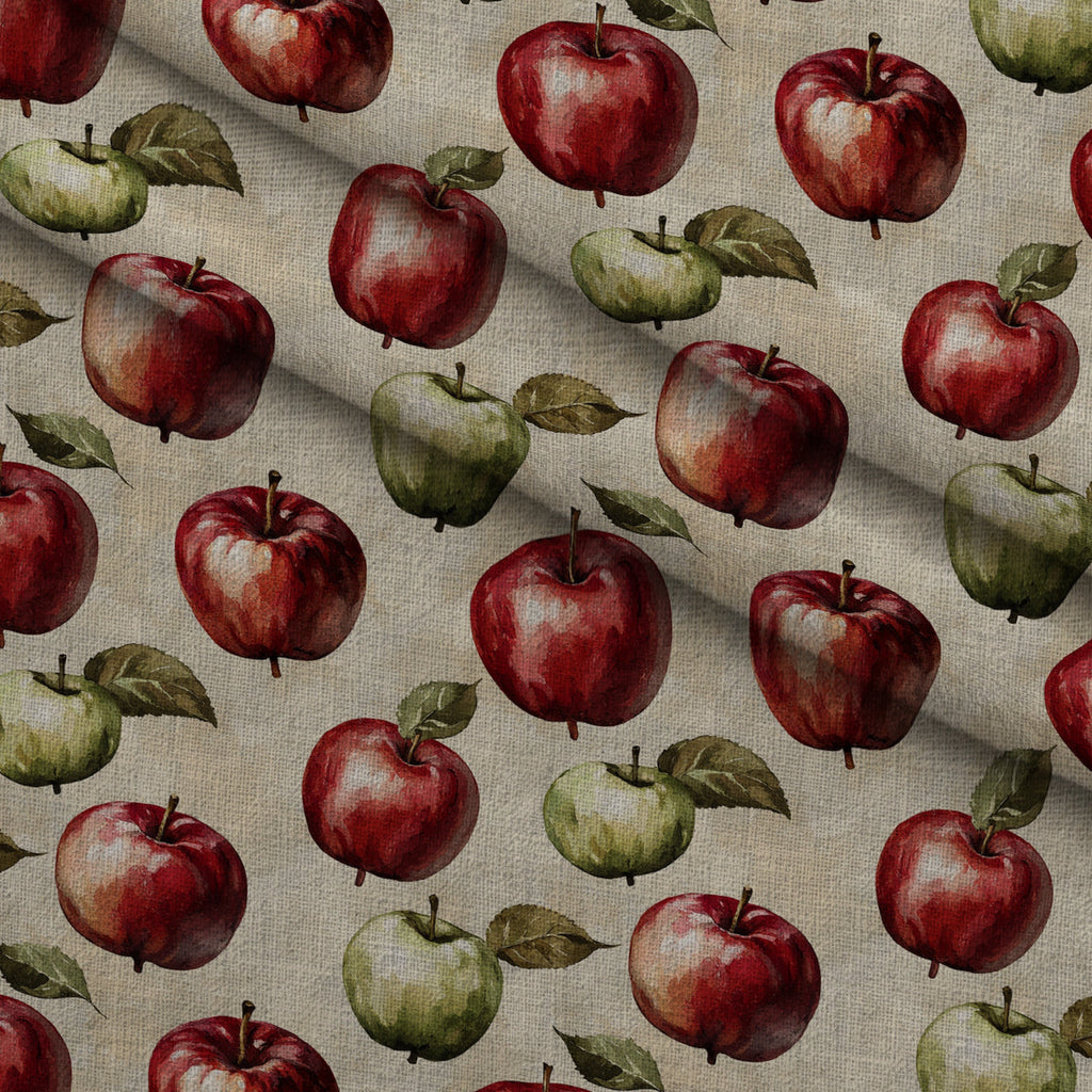 Orchard Hearth Pattern 1 Fleece Fabric — fleece fabric folded close-up preview (mv-fleece-v1:lying)