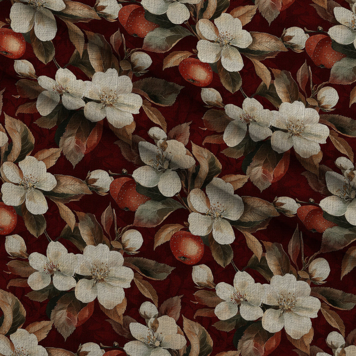 Orchard Hearth Pattern 6 Fleece Fabric — fleece fabric folded close-up preview (mv-fleece-v1:lying)