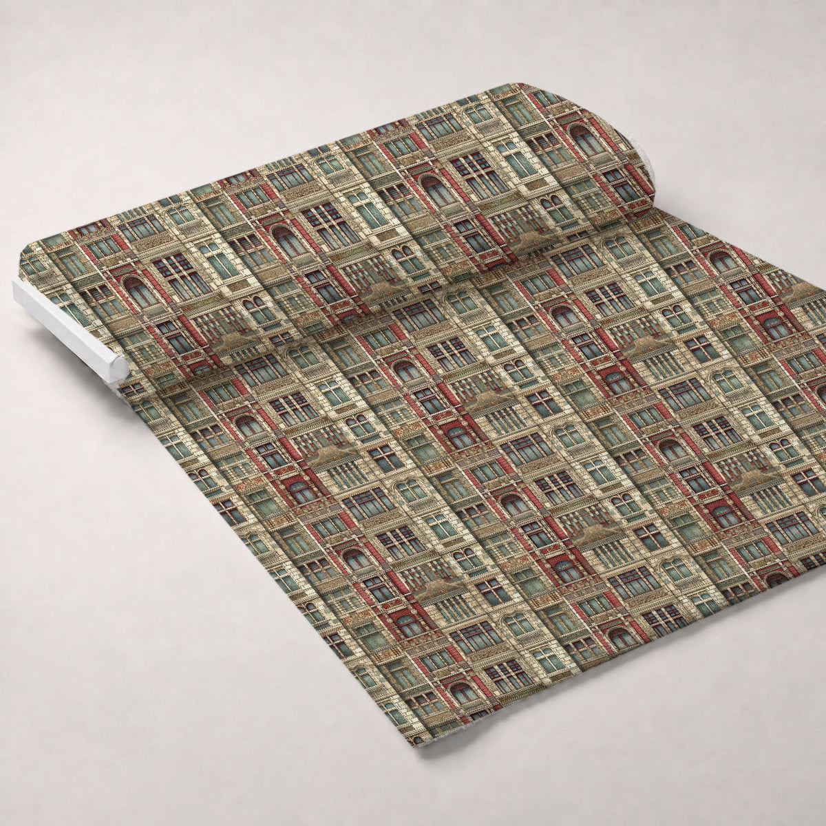 Ornate Balconies Pattern 10 Fleece Fabric — fleece fabric unrolled bolt preview (mv-fleece-v1:bolt)