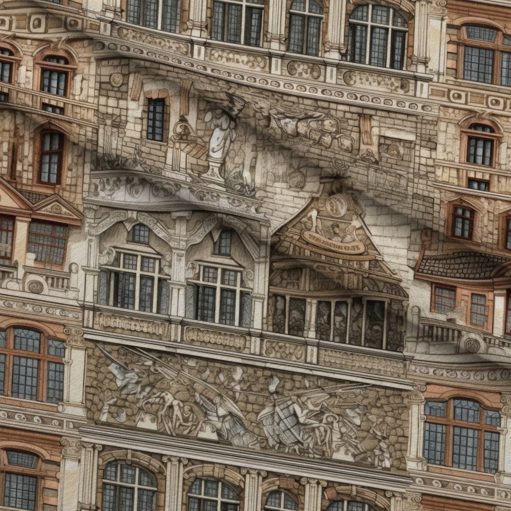 Ornate Balconies Pattern 4 Fleece Fabric — fleece fabric folded close-up preview (mv-fleece-v1:lying)