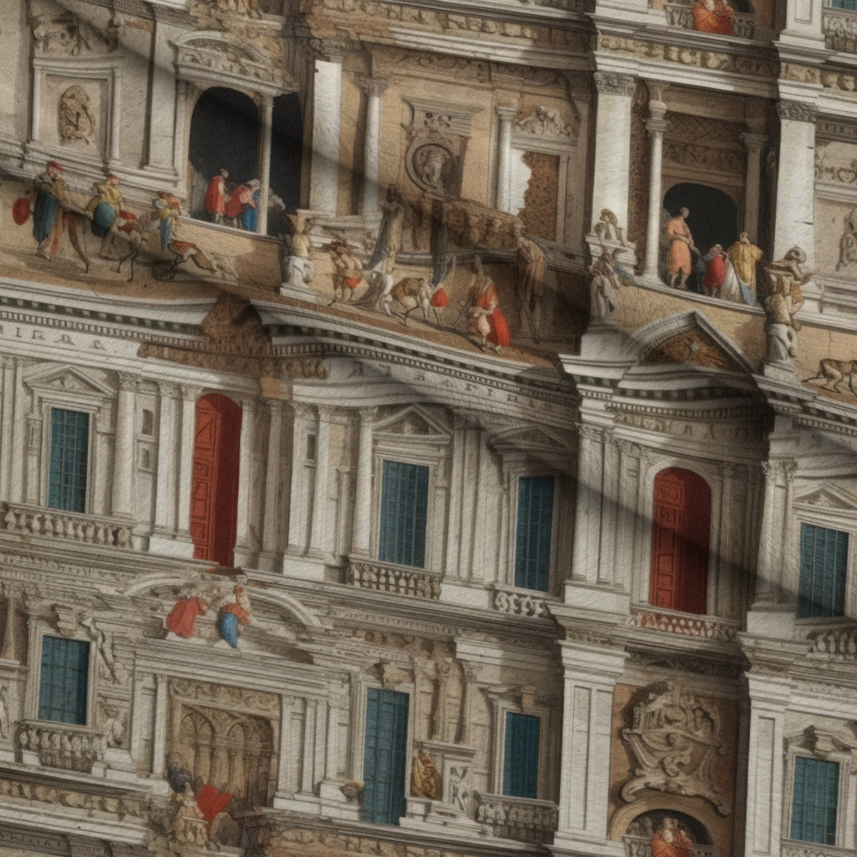 Ornate Balconies Pattern 5 Fleece Fabric — fleece fabric folded close-up preview (mv-fleece-v1:lying)