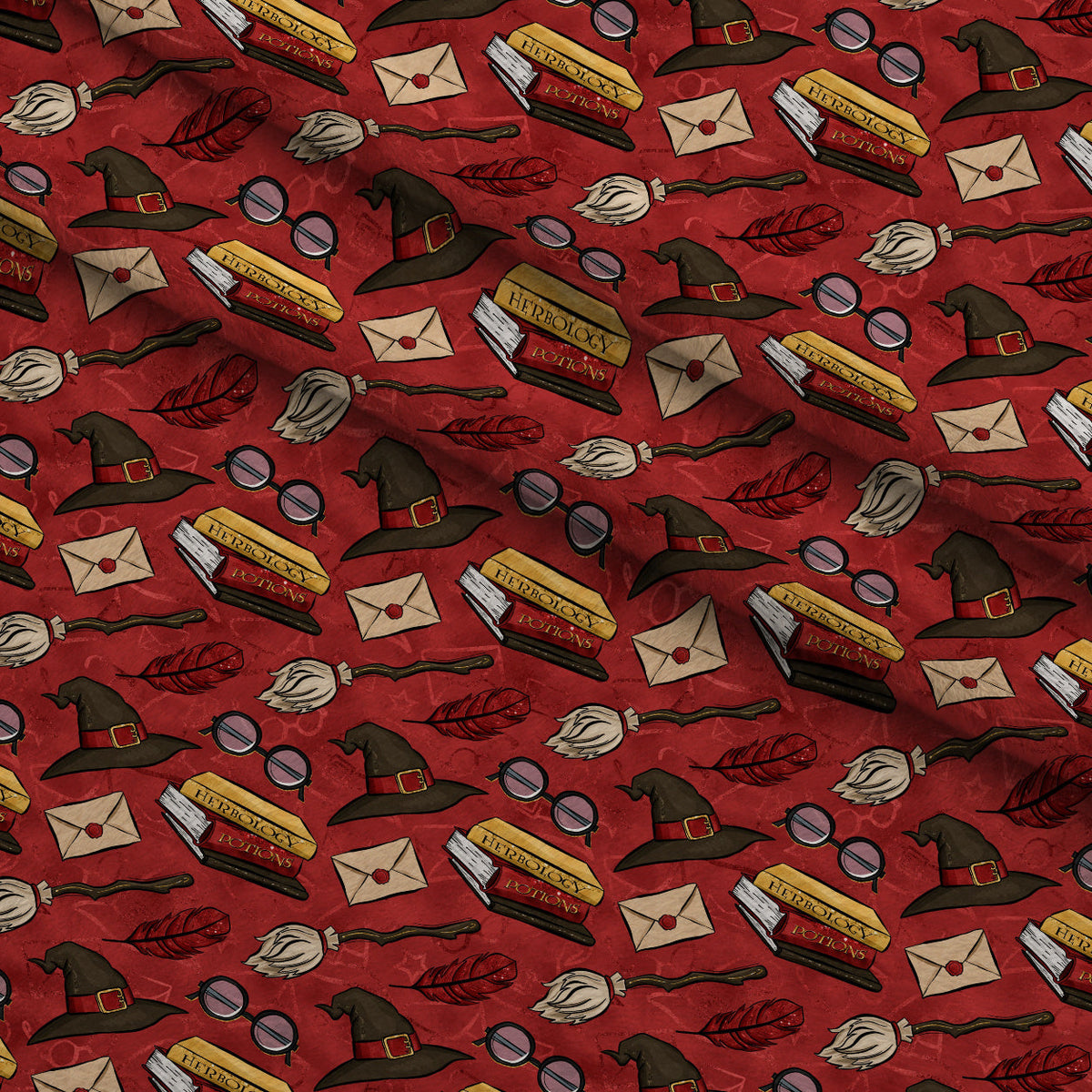 Owl Post Academy Pattern 14 Fleece Fabric — fleece fabric folded close-up preview (mv-fleece-v1:lying)