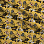 Owl Post Academy Pattern 8 Fleece Fabric — fleece fabric folded close-up preview (mv-fleece-v1:lying)