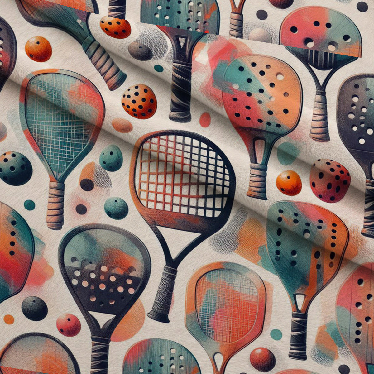 Paddle Party Pattern 1 Fleece Fabric — fleece fabric folded close-up preview (mv-fleece-v1:lying)