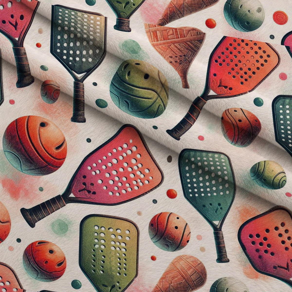 Paddle Party Pattern 2 Fleece Fabric — fleece fabric folded close-up preview (mv-fleece-v1:lying)