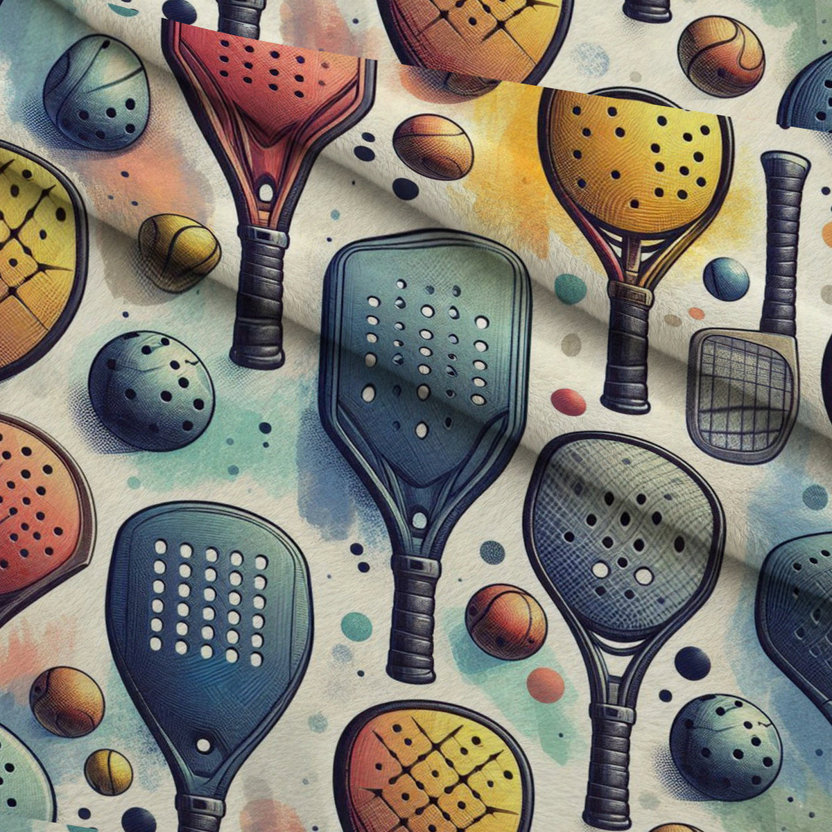 Paddle Party Pattern 4 Fleece Fabric — fleece fabric folded close-up preview (mv-fleece-v1:lying)