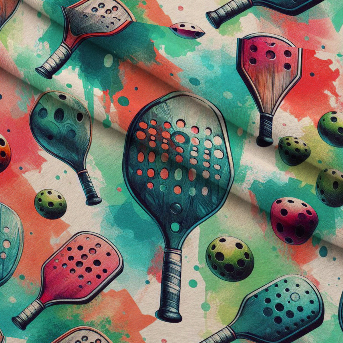 Paddle Party Pattern 5 Fleece Fabric — fleece fabric folded close-up preview (mv-fleece-v1:lying)
