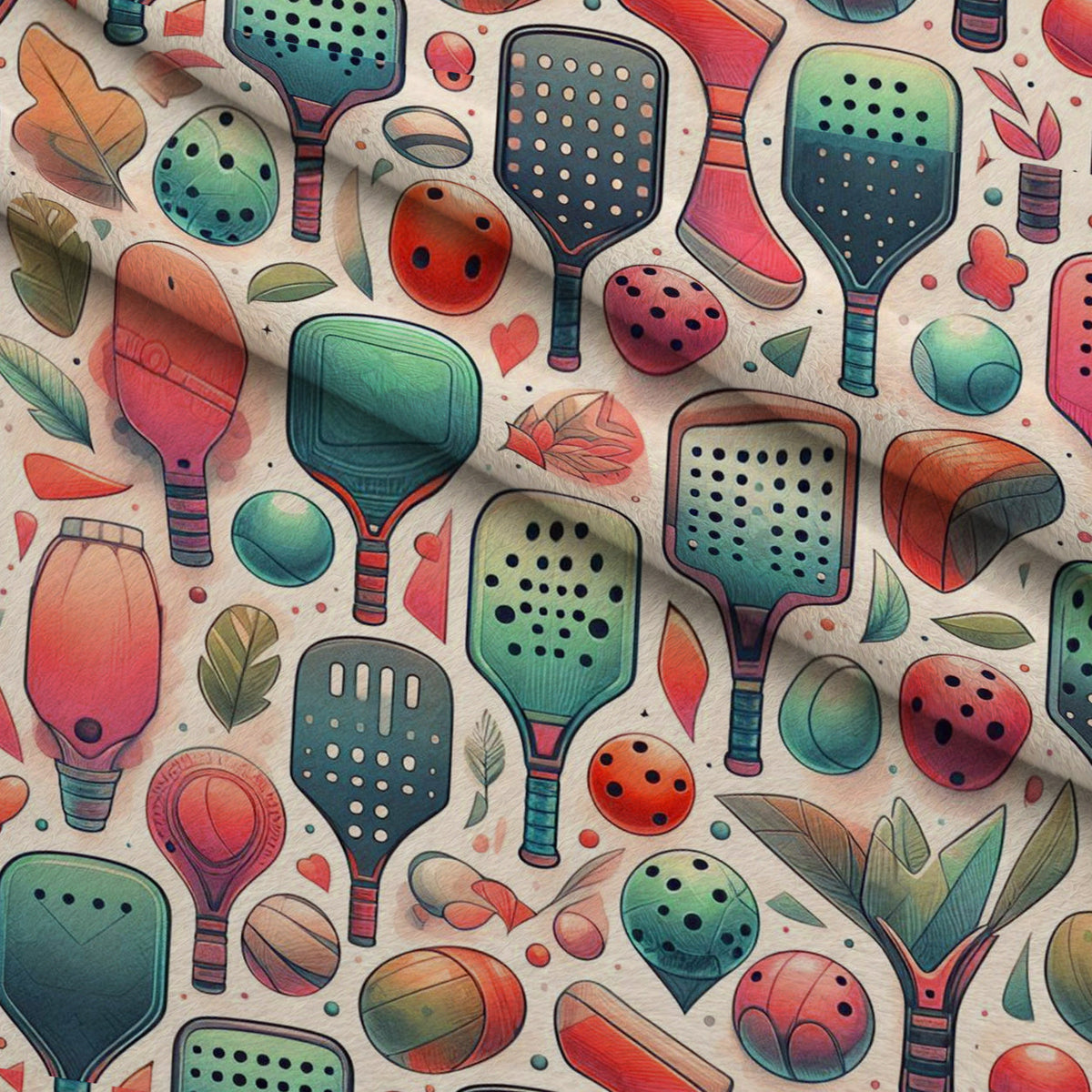 Paddle Party Pattern 7 Fleece Fabric — fleece fabric folded close-up preview (mv-fleece-v1:lying)