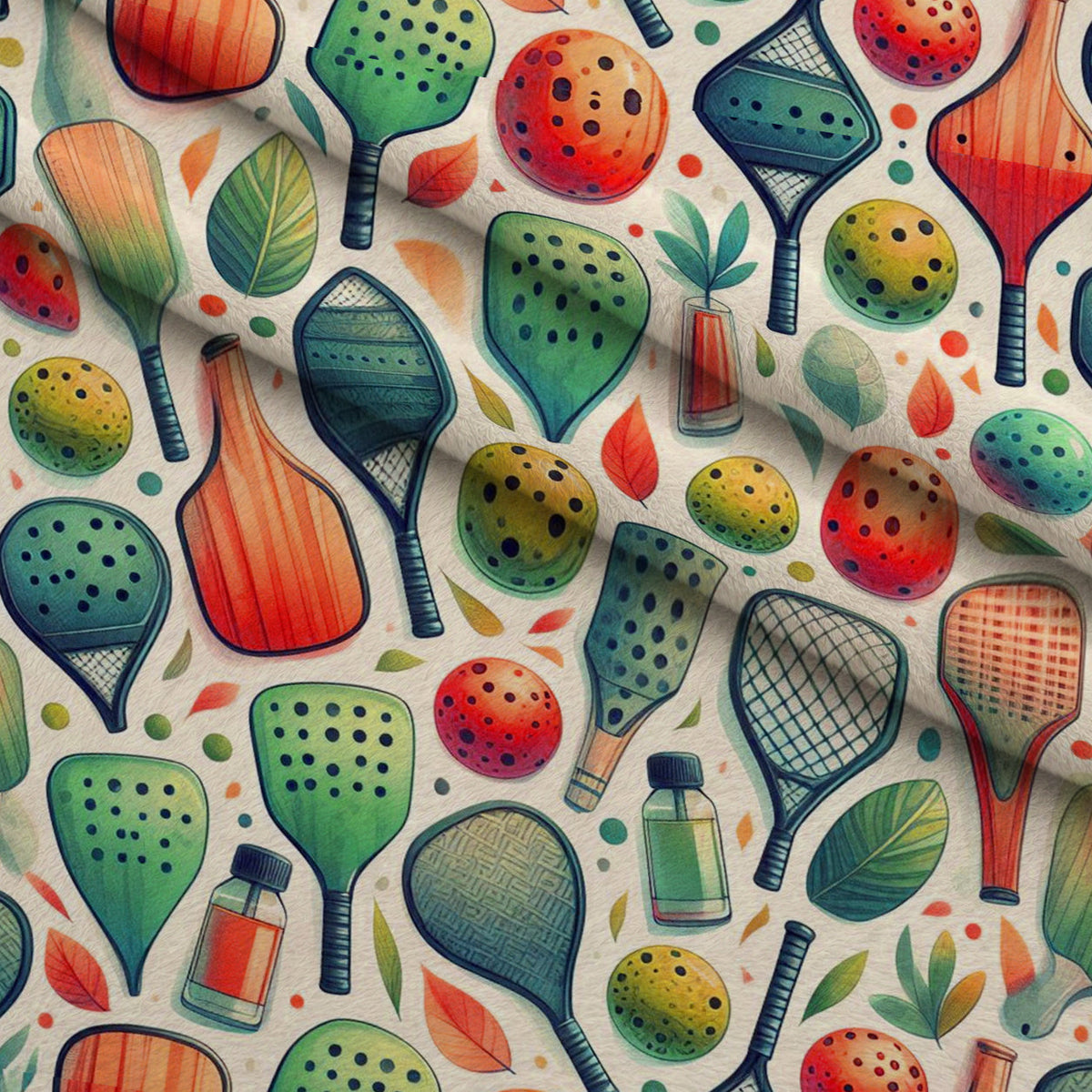 Paddle Party Pattern 8 Fleece Fabric — fleece fabric folded close-up preview (mv-fleece-v1:lying)