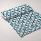 Painted Denim Plaid Pattern 1 Fleece Fabric — fleece fabric unrolled bolt preview (mv-fleece-v1:bolt)