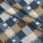 Painted Denim Plaid Pattern 3 Fleece Fabric — fleece fabric folded close-up preview (mv-fleece-v1:lying)