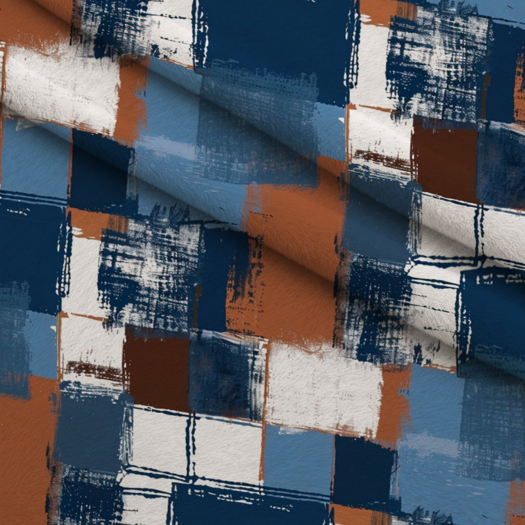 Painted Denim Plaid Pattern 8 Fleece Fabric — fleece fabric folded close-up preview (mv-fleece-v1:lying)
