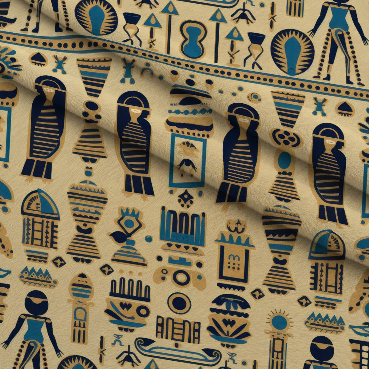 Painted Geometry Pattern 62 Fleece Fabric — fleece fabric folded close-up preview (mv-fleece-v1:lying)