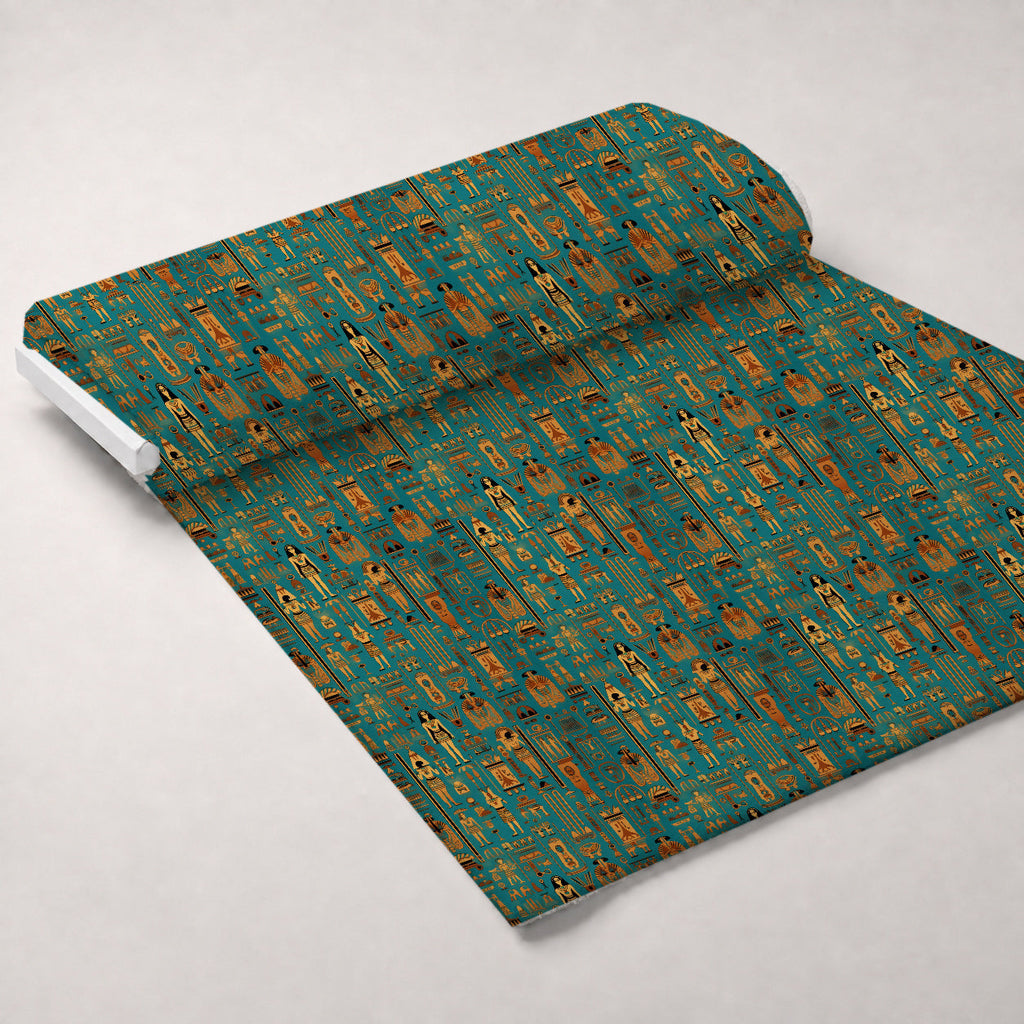 Painted Geometry Pattern 63 Fleece Fabric — fleece fabric unrolled bolt preview (mv-fleece-v1:bolt)