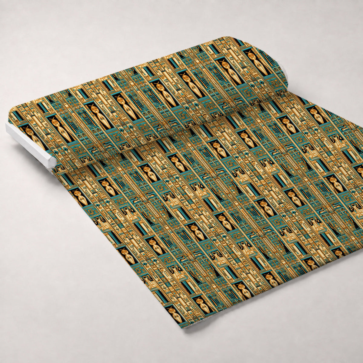 Painted Geometry Pattern 65 Fleece Fabric — fleece fabric unrolled bolt preview (mv-fleece-v1:bolt)