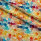 Painted Hexies Pattern 1 Fleece Fabric — fleece fabric folded close-up preview (mv-fleece-v1:lying)