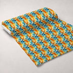 Painted Hexies Pattern 10 Fleece Fabric — fleece fabric unrolled bolt preview (mv-fleece-v1:bolt)