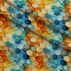 Painted Hexies Pattern 10 Fleece Fabric — fleece fabric folded close-up preview (mv-fleece-v1:lying)