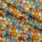 Painted Hexies Pattern 2 Fleece Fabric — fleece fabric folded close-up preview (mv-fleece-v1:lying)