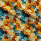 Painted Hexies Pattern 4 Fleece Fabric — fleece fabric folded close-up preview (mv-fleece-v1:lying)