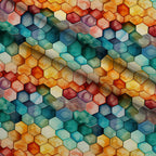 Painted Hexies Pattern 5 Fleece Fabric — fleece fabric folded close-up preview (mv-fleece-v1:lying)