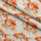 Painted Koi Pattern 15 Fleece Fabric — fleece fabric folded close-up preview (mv-fleece-v1:lying)