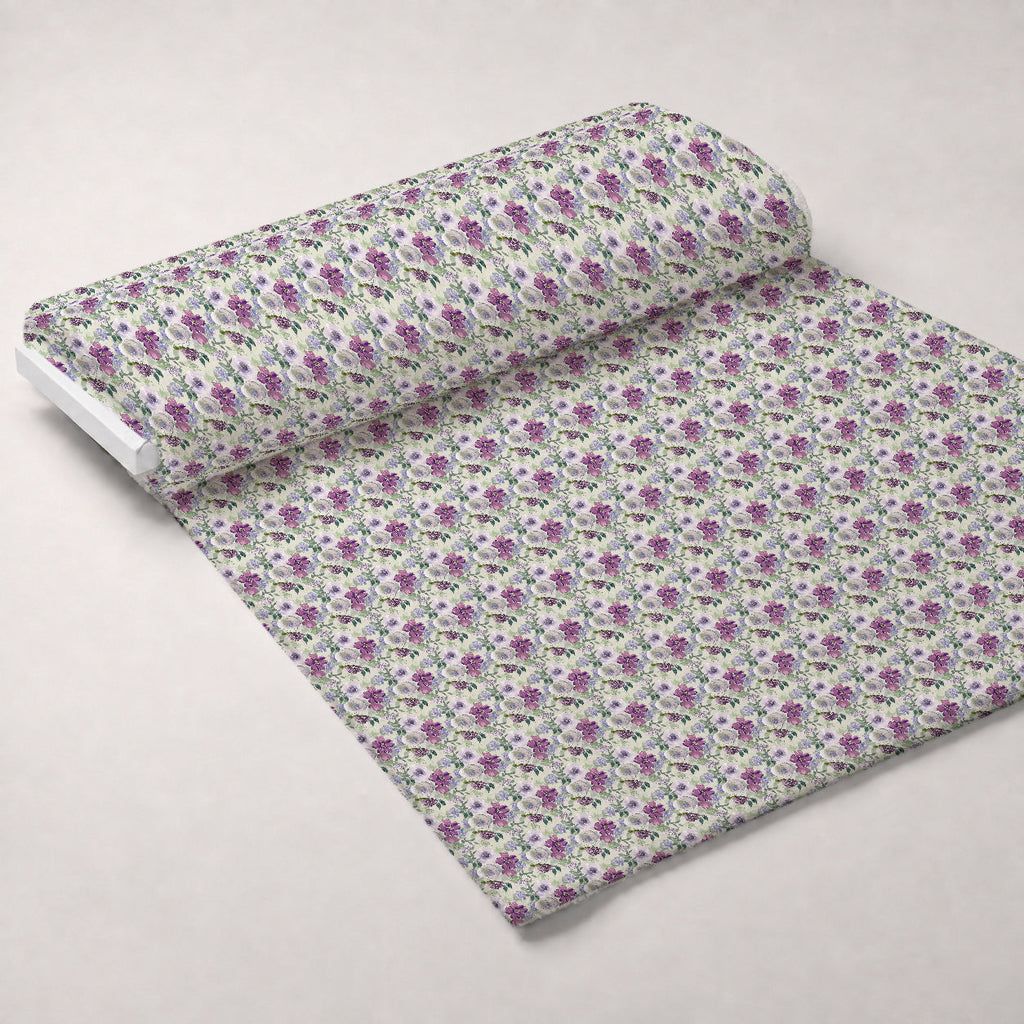 Painted Petal Garden Pattern 2 Fleece Fabric — fleece fabric unrolled bolt preview (mv-fleece-v1:bolt)