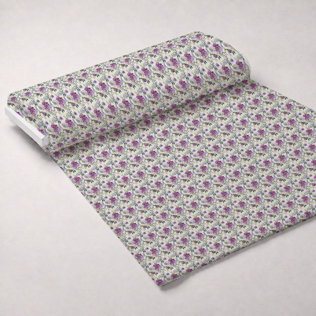 Painted Petal Garden Pattern 2 Fleece Fabric — fleece fabric unrolled bolt preview (mv-fleece-v1:bolt)