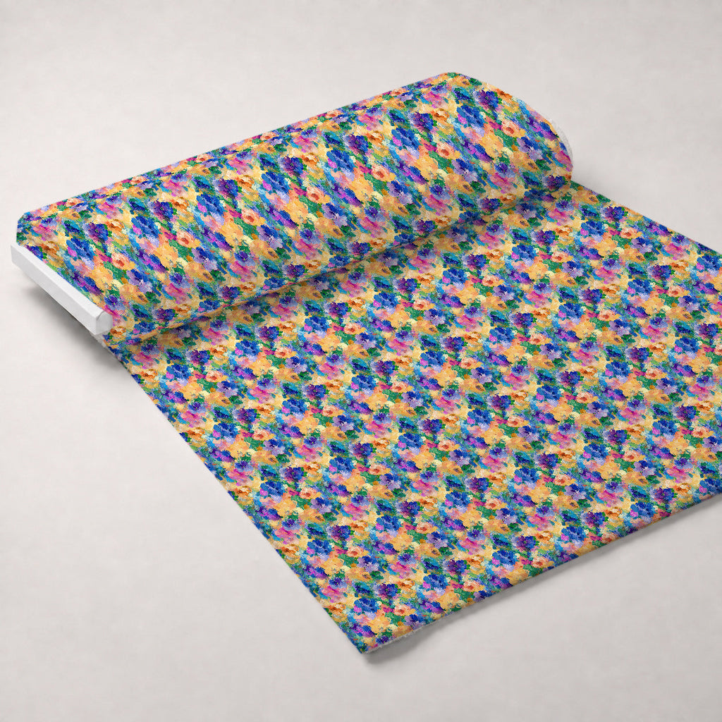 Painted Petals Pattern 12 Fleece Fabric — fleece fabric unrolled bolt preview (mv-fleece-v1:bolt)