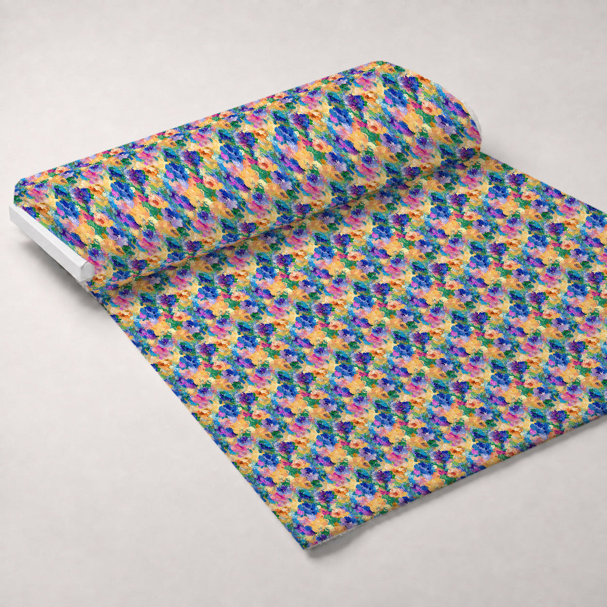 Painted Petals Pattern 12 Fleece Fabric — fleece fabric unrolled bolt preview (mv-fleece-v1:bolt)