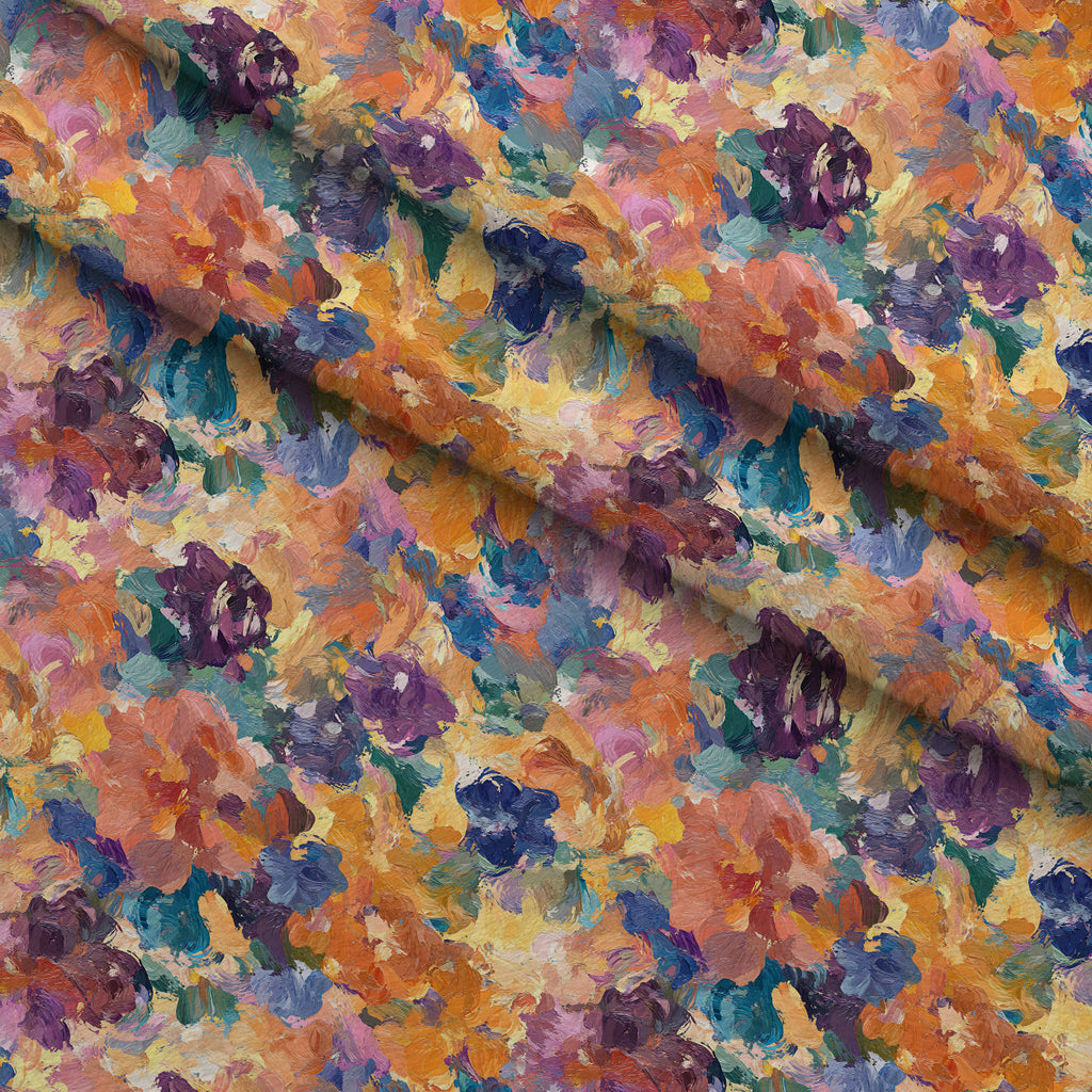 Painted Petals Pattern 14 Fleece Fabric — fleece fabric folded close-up preview (mv-fleece-v1:lying)