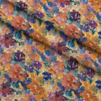 Painted Petals Pattern 14 Fleece Fabric — fleece fabric folded close-up preview (mv-fleece-v1:lying)