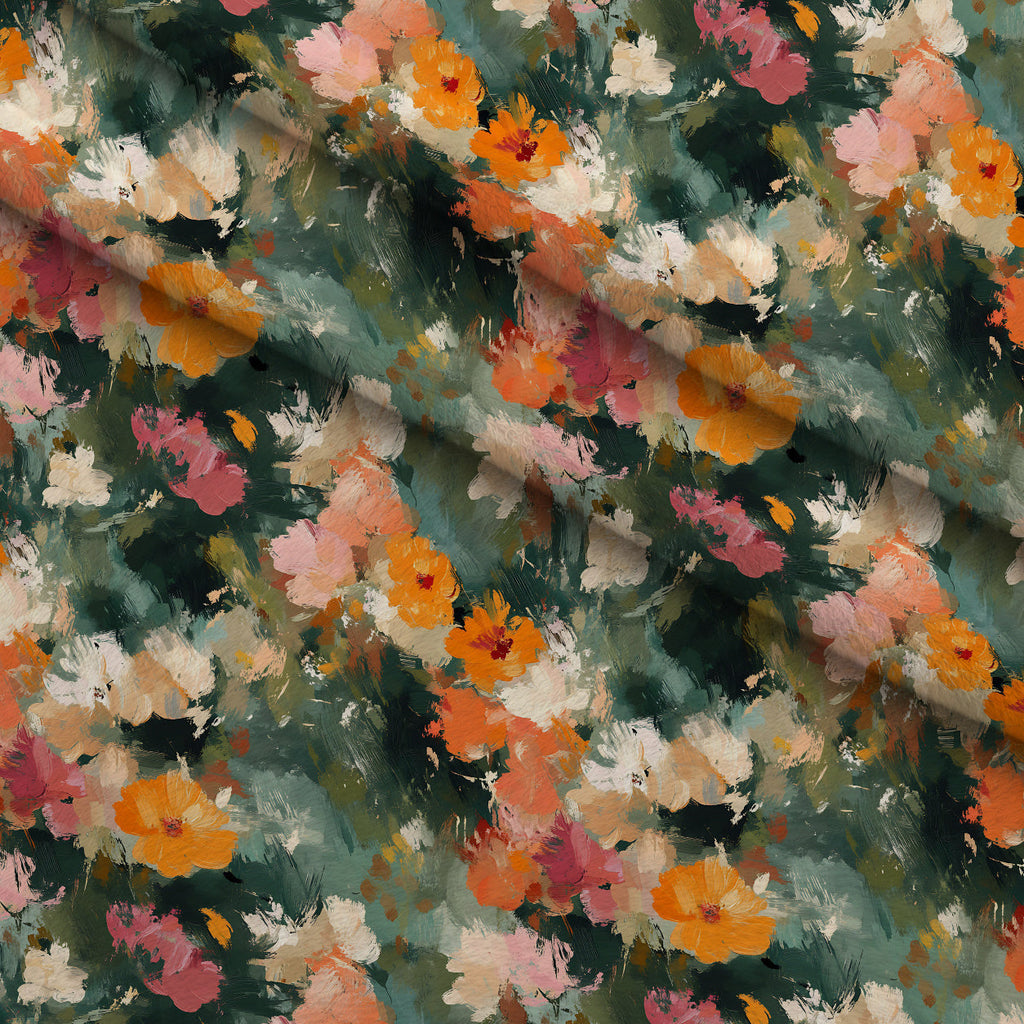 Painted Petals Pattern 15 Fleece Fabric — fleece fabric folded close-up preview (mv-fleece-v1:lying)