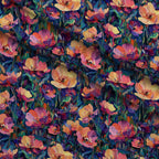 Painted Petals Pattern 19 Fleece Fabric — fleece fabric folded close-up preview (mv-fleece-v1:lying)