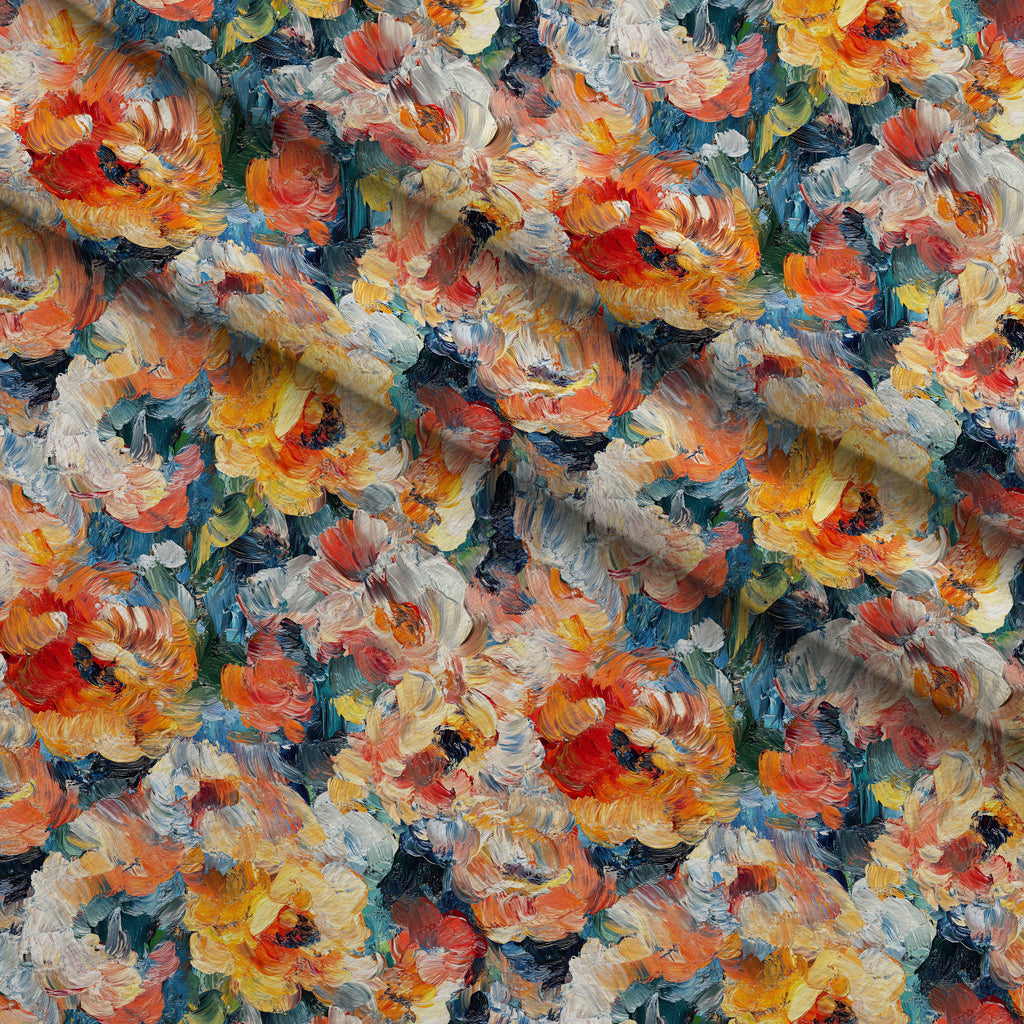 Painted Petals Pattern 21 Fleece Fabric — fleece fabric folded close-up preview (mv-fleece-v1:lying)