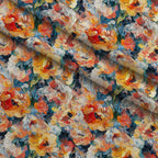 Painted Petals Pattern 21 Fleece Fabric — fleece fabric folded close-up preview (mv-fleece-v1:lying)